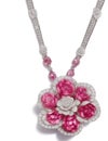 camellia flower necklace, diamond illustration