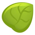 Camellia green leaf icon, cartoon style