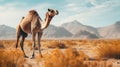 Saharan Wildscape: Stunning Image Of A Camel In The Desert Royalty Free Stock Photo