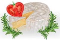 Camembert brie cheese with tomato and rosemary Royalty Free Stock Photo