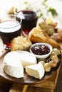 Camembert cheese with bread and jam Royalty Free Stock Photo