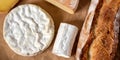 Camembert cheese traditional Normandy French with bread Royalty Free Stock Photo