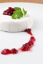 Camembert with cranberry jam Royalty Free Stock Photo