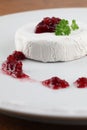 Camembert with cranberry jam Royalty Free Stock Photo