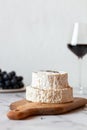 Camembert french cheese served with red wine and grapes Royalty Free Stock Photo