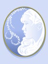 Cameo in blue Royalty Free Stock Photo