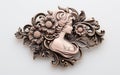 Cameo Brooch on a Transparent Canvas Royalty Free Stock Photo