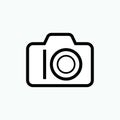 Camera Icon. Photography, Photographer Symbol for Design, Presentation, Website or Apps Elements - Vector. Royalty Free Stock Photo