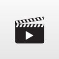 Camera action icon isolated. Movie clap vector. Modern flat pictogram, business, marketing, internet