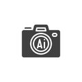 Camera with an AI chip vector icon