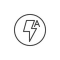 Camera auto flash mode line icon