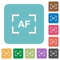 Camera autofocus mode rounded square flat icons