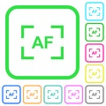 Camera autofocus mode vivid colored flat icons