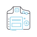 camera back view line icon, outline symbol, vector illustration, concept sign Royalty Free Stock Photo