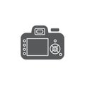 Camera back with viewfinder screen vector icon symbol isolated on white background Royalty Free Stock Photo