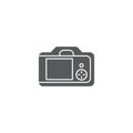 Camera back with viewfinder screen vector icon symbol isolated on white background Royalty Free Stock Photo