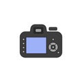 Camera back with viewfinder screen vector icon symbol isolated on white background Royalty Free Stock Photo