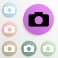 camera badge color set. Simple glyph, flat vector of web icons for ui and ux, website or mobile application Royalty Free Stock Photo