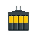 Camera battery charger icon, flat style