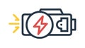 Camera Battery Charging Icon, Power and Energy Status Vector, vector design Generative AI Royalty Free Stock Photo
