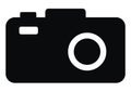 Camera, black silhouette, vector icon Royalty Free Stock Photo