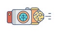 Camera and Brain Thinking Concept Icon, vector design Generative AI Royalty Free Stock Photo