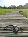 Camera on bridge wildgrass