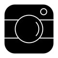 Camera button solid icon. Photo icon illustration isolated on white. Lens glyph style design, designed for web and app