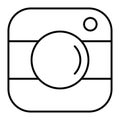 Camera button thin line icon. Photo icon illustration isolated on white. Lens outline style design, designed for web and