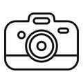 Camera campsite icon outline vector. Nature photo outdoor Royalty Free Stock Photo