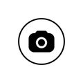 Camera, Capture Icon Vector in Line Circle Button