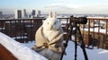 Bunny In White Coat: Solarizing Master\'s Dignified Poses Captured By Webcam Photographer