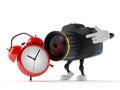 Camera character with alarm clock