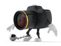 Camera character with prison ball