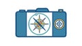 Camera with Compass for Directional Photography, vector design Generative AI Royalty Free Stock Photo