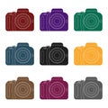 Camera detective. Camera, for shooting the scene, and to commit murder.Detective single icon in blake style vector Royalty Free Stock Photo
