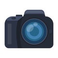 Camera detective. Camera, for shooting the scene, and to commit murder.Detective single icon in cartoon style rater