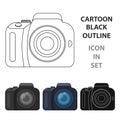 Camera detective. Camera, for shooting the scene, and to commit murder.Detective single icon in cartoon style vector Royalty Free Stock Photo