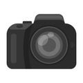 Camera detective. Camera, for shooting the scene, and to commit murder.Detective single icon in monochrome style vector Royalty Free Stock Photo