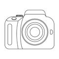 Camera detective. Camera, for shooting the scene, and to commit murder.Detective single icon in outline style vector Royalty Free Stock Photo
