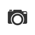 Camera device sign icon in flat style. Photography vector illustration on white isolated background. Cam equipment business Royalty Free Stock Photo