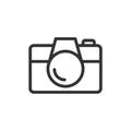 Camera device sign icon in flat style. Photography vector illustration on white isolated background. Cam equipment business Royalty Free Stock Photo