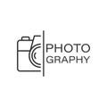 Camera device sign icon in flat style. Photography vector illustration on white isolated background. Cam equipment business Royalty Free Stock Photo