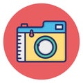 Camera, digital camera Isolated Vector Icon which can easily modify or edit Royalty Free Stock Photo