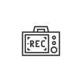 Camera display record outline icon