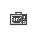 Camera display record vector icon