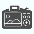 Camera Display solid icon. Display of camera vector illustration isolated on white. Photo camera screen glyph style