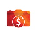 Camera dollar logo design icon. Royalty Free Stock Photo