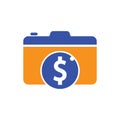 Camera dollar logo design icon. Royalty Free Stock Photo