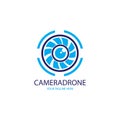 camera drone illustration logo vector